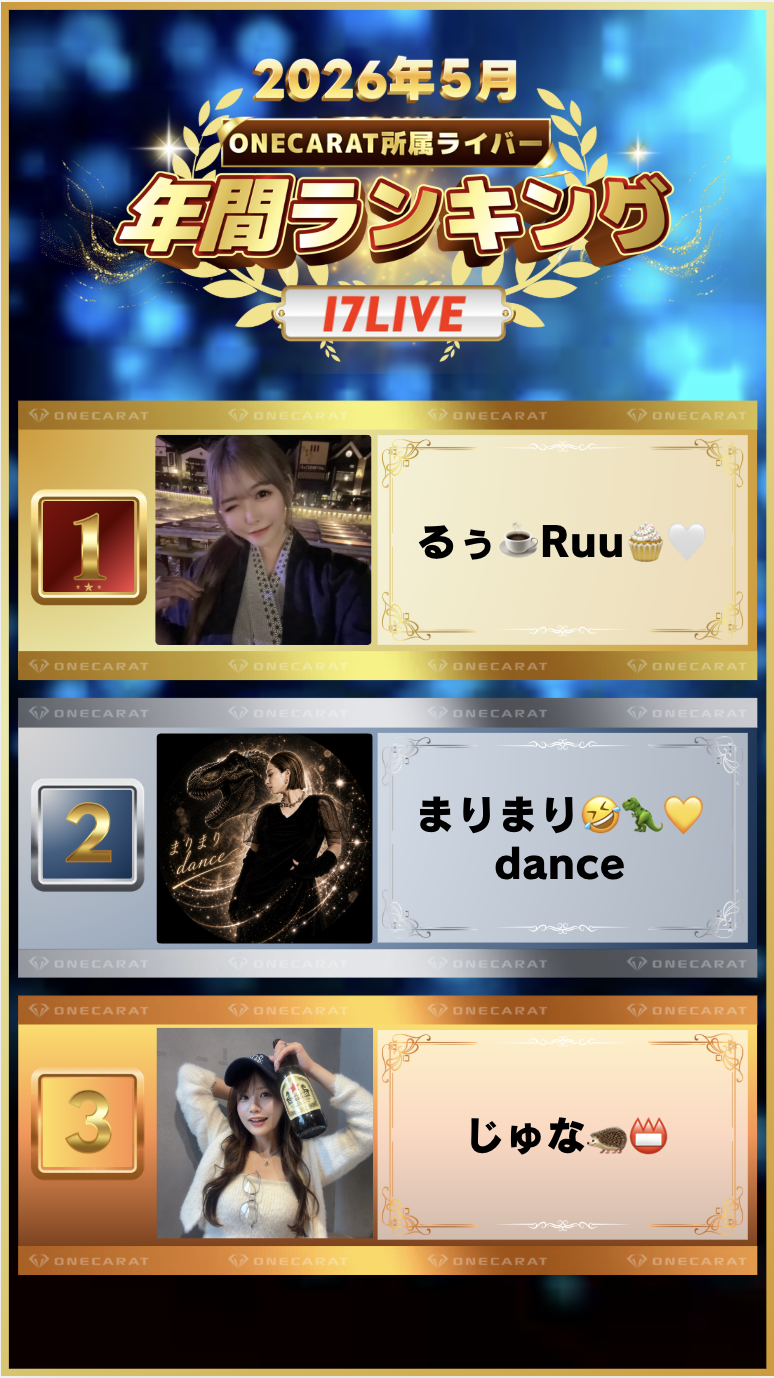 5月　年間ランキング(17LIVE)