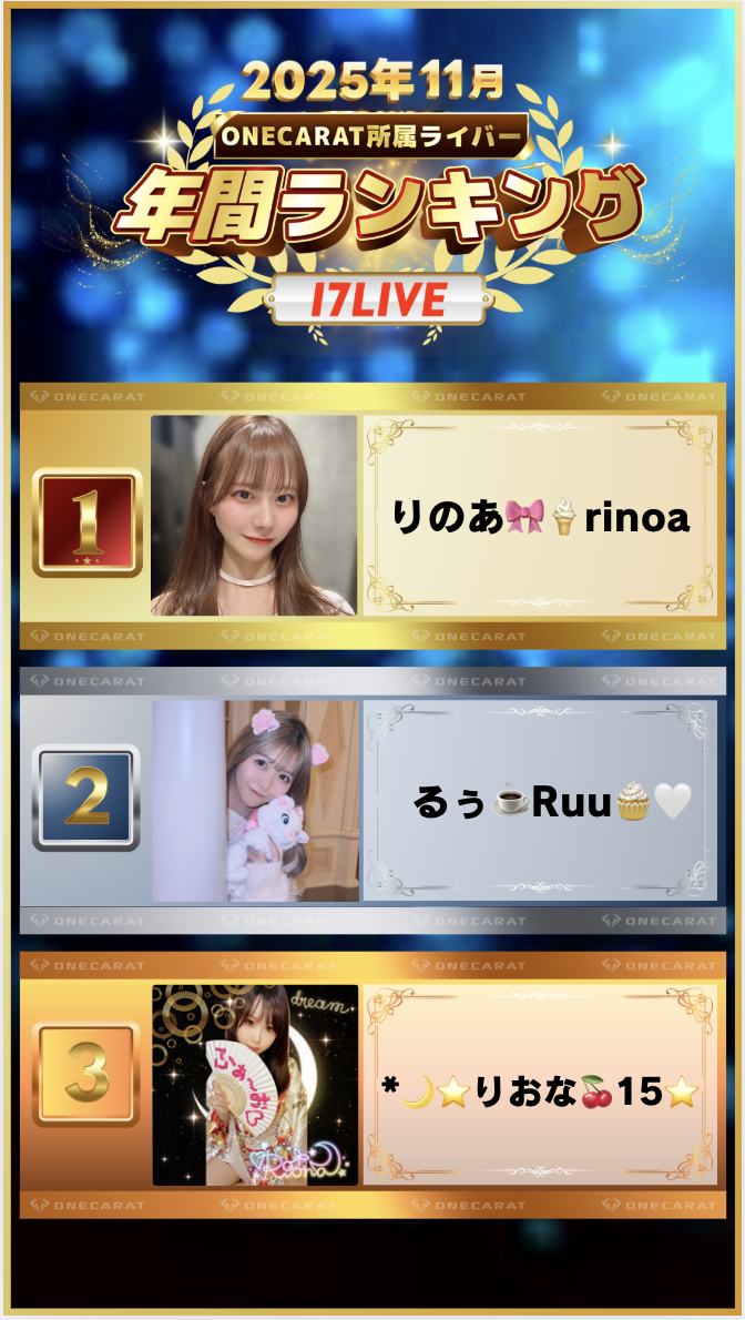 11月　年間ランキング(17LIVE)