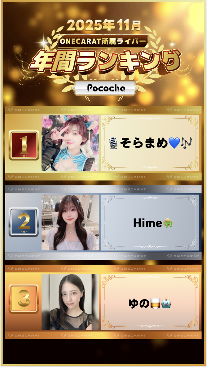 11月　年間ランキング(Pococha)