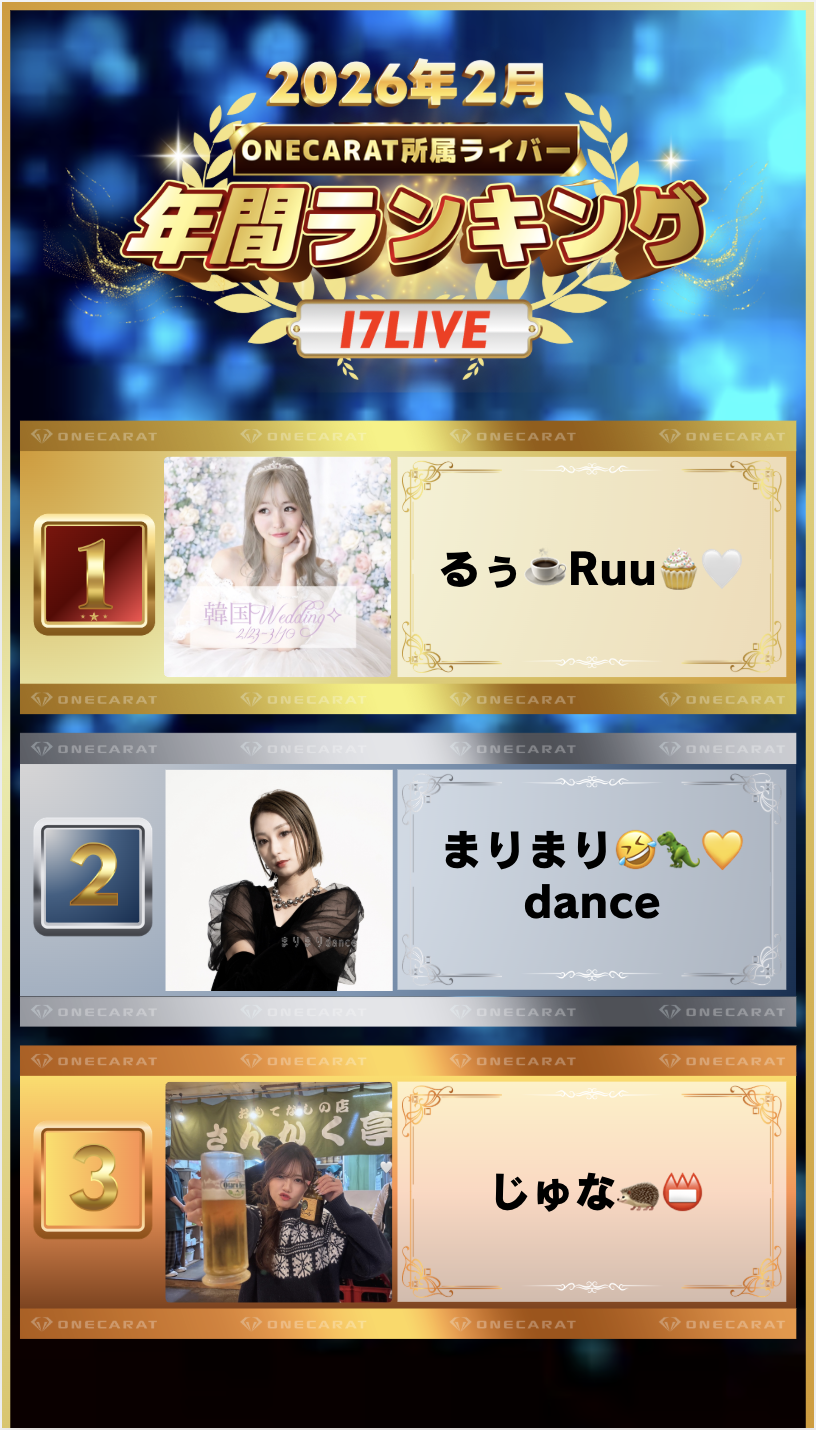 2月　年間ランキング(17LIVE)