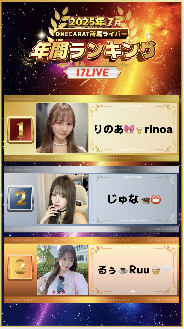 7月　年間ランキング(17LIVE)