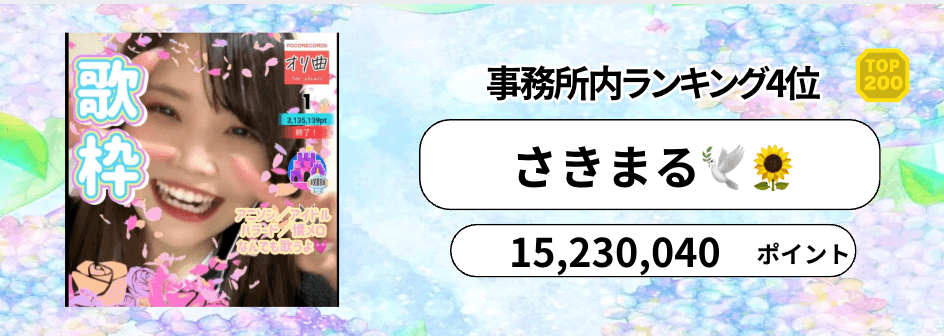 ONECARAT マンスリーランキング6月　応援ポイント