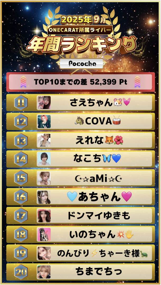 9月　Pococha　年間