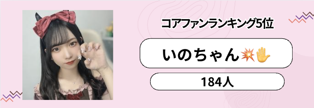 ONECARAT マンスリーランキング　5月　コアファン　5位
