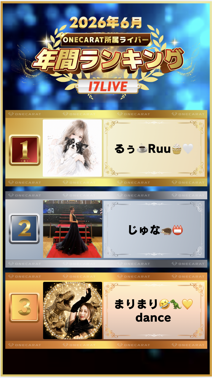 6月　年間ランキング(17LIVE)