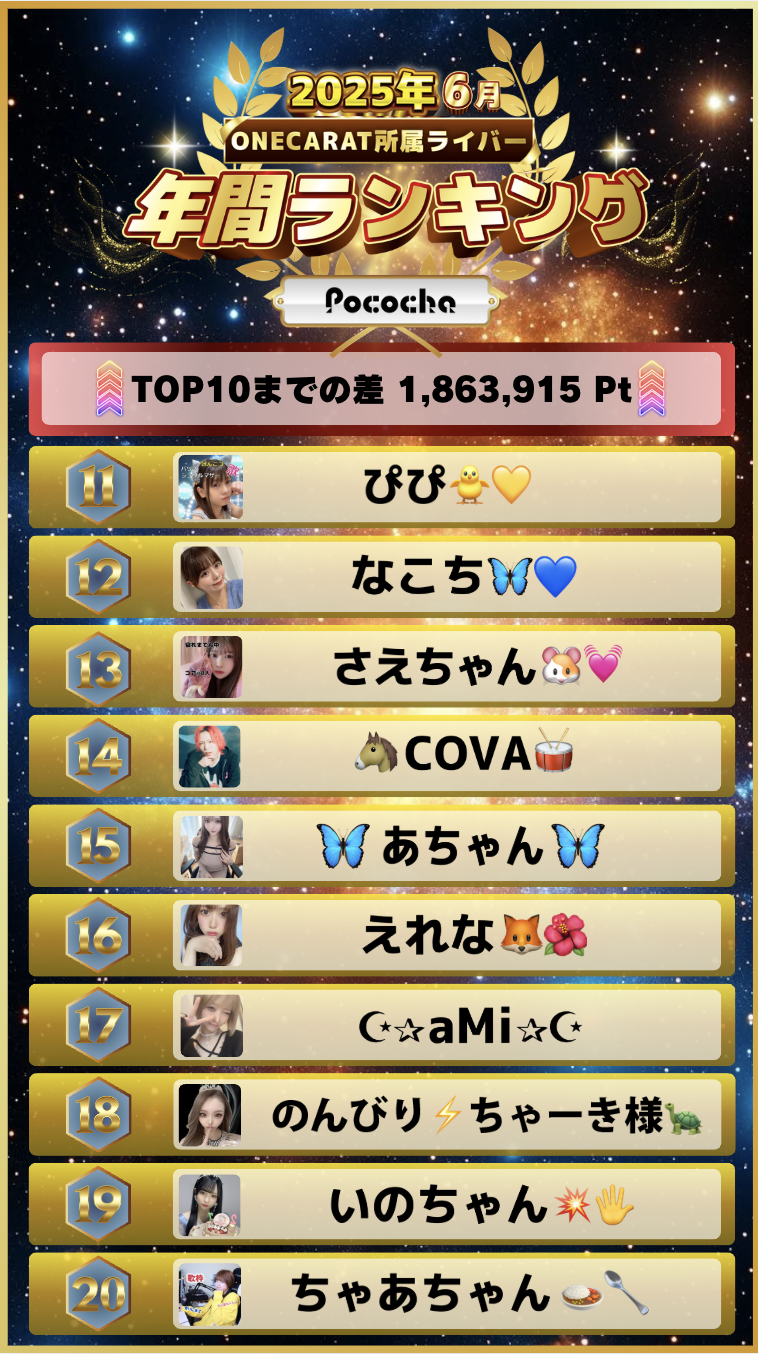 6月　Pococha　年間