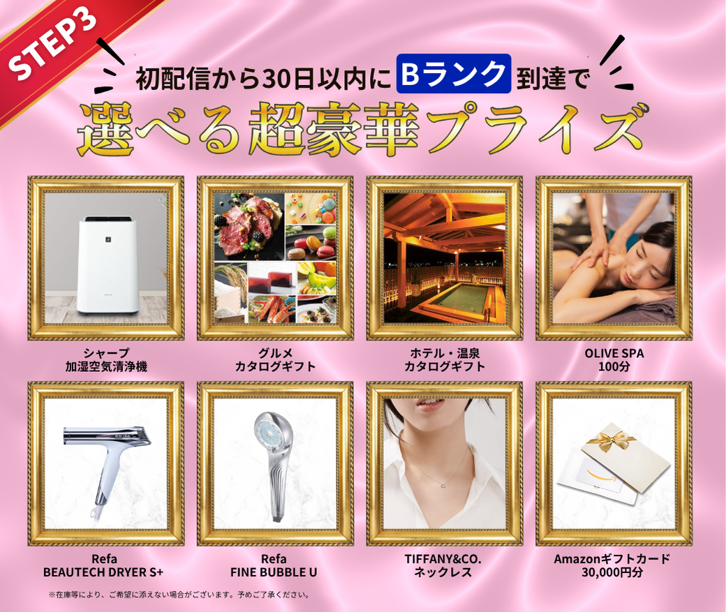 初心者応援プラン　えらべる豪華プライズ