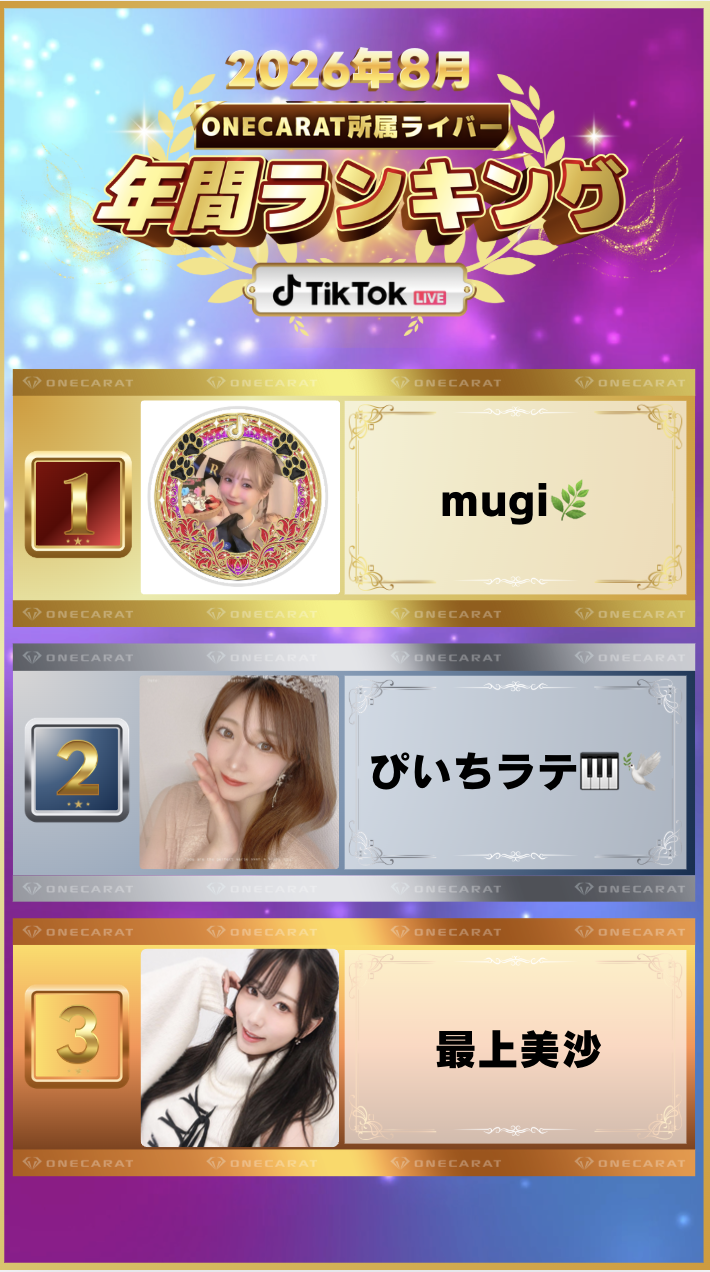 (TikTok)8月　年間ランキング