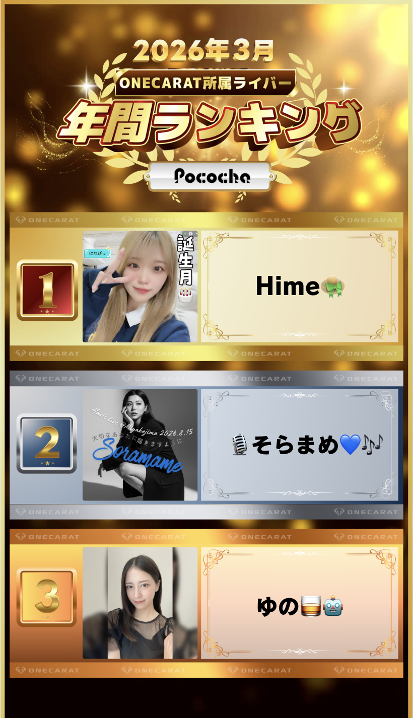 3月　年間ランキング(Pococha)